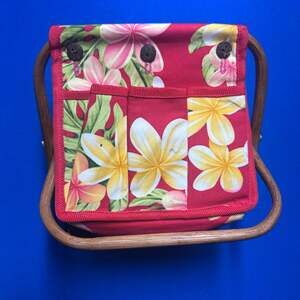 Regency Creations Bamboo Frame Tabletop Caddy Picnic Crafts Sewing Etc Tropical